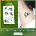 Glitter football tattoo stickers with creative soccer patterns, style EG-228 - Creative Soccer Planet Style (EG-228)