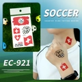 Switzerland national flag temporary tattoos set with football elements for fans - Switzerland (EC-921)
