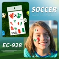 Italy flag temporary tattoo set for football fans featuring national soccer symbols - Italy (EC-928)