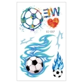 Tatuaggi temporanei calcio coppa del mondo impermeabili con pallone e cuori colorati - Stile Calcio a Spruzzo Colorato (EC-037)