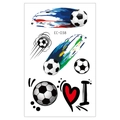 Adesivi tatuaggi temporanei di calcio impermeabili con motivi di pallone bianco e nero - Stile Calcio Cuore Meteora (EC-038)