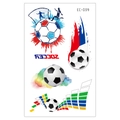 Adesivi tatuaggio calcio temporanei impermeabili con sagome dinamiche di atleti e palloni - Stile Calcio a Silhouette Dinamica (EC-039)