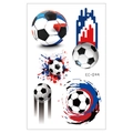 Waterproof football tattoo stickers for kids, variant EC-044 with red and blue ink designs - Geometric Art Soccer Style (EC-044) / 120*75mm