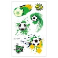 Waterproof football tattoo stickers with Brazil flag colors and GOAL comic text - Comic Style Soccer Style (EC-047) / 120*75mm