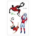 Waterproof soccer player temporary tattoo stickers for kids in red and blue styles - Volley Shot Player Style (EC-050) / 120*75mm