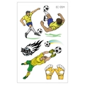 Waterproof cartoon soccer temporary tattoo stickers with Brazilian style players and strike logo - Brazil Style Player Style (EC-054) / 120*75mm