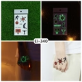 Tatouages temporaires de basket lumineux avec paniers fluorescents et silhouettes - Style de Basketball (Ei-340) / 120x75mm