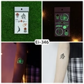 Tatouage temporaire de basket-ball lumineux avec motifs fluorescents verts pour sport - Style de Basketball (Ei-346) / 120x75mm