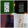 Tatouages temporaires de basket-ball lumineux avec paniers et effet fluorescent - Style de Basketball (Ei-348) / 120x75mm
