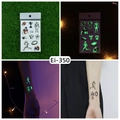 Tatouages éphémères de football américain phosphorescents avec motifs casque et trophée - Style de Football Américain (Ei-350) / 120x75mm