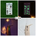 Tatouages temporaires de football américain fluorescents avec casques et joueurs - Style de Football Américain (Ei-358) / 120x75mm
