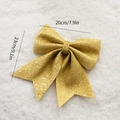 Sparkling gold glitter Christmas bow ornament for holiday trees, 20x23cm festive decor - 20cm Gold
