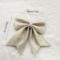 Golden Christmas tree bow with glitter and sequins, size 20cm x 23cm holiday decoration - 20cm Champagne Gold