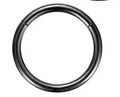Polished black 316 stainless steel seamless hinged segment ring for nose and ear piercing - 1.2x6mm / Black