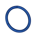 Polished electric blue 316L stainless steel seamless hoop for nose lip or ear piercing - Blue