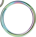 Rainbow gradient stainless steel seamless hinged ring for nose or ear piercings - Colorful