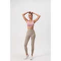 Legging de yoga sans couture taille haute kaki avec détails ajourés aux chevilles - Khaki