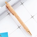 Sparkling pink glitter retractable ballpoint pen with rose gold metal clip and trim - Rose Gold