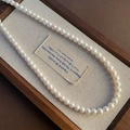 Elegant single strand natural baroque pearl necklace in creamy white finish - 2-5#15 Pearl Necklace White 6-7mm
