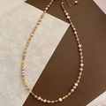 Elegant baroque pearl necklace with purple crystal beads and gold plating finish - 2-5#16 Zircon Pearl Necklace Purple