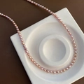 Elegant lavender baroque pearl necklace on a white minimalist display tray - 2-5#18 Pearl Necklace Purple 4-5mm