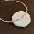Elegant natural baroque pearl necklace with adjustable gold-plated lobster clasp - 2-5#13 Pearl Necklace Pink 4-5mm
