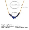 Halskette mit blauen Natursteinen und 18K vergoldeter Edelstahlkette für Damen - Afghanistan Lapislazuli