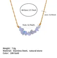 Titanium steel necklace with 18K gold finish and light blue irregular natural stones - Madagascar Aquamarine