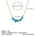Golden stainless steel necklace with irregular blue natural stones, 40+5cm length - China Turquoise