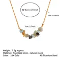 18K gold titanium steel necklace featuring natural mixed colorful stone beads - USA Amazonite
