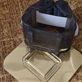 Adhesive mop holder with black roller clip and gold accents for bathroom storage - 6*6 Extra Thick / Black