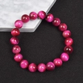 8mm Rosenrote Katzenaugen-Perlenarmband mit vertikalem Chatoyance-Effekt - 6mm / Rosarot