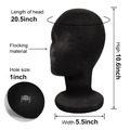 Black flocked female mannequin head with 20.5 inch circumference for wig and hat display - Flocked Mannequin Head 2Pcs (YCSM004-B) / OPP Bag Packaging / Black