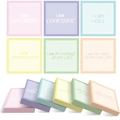 Macaron color sticky notes set with motivational English quotes in six vibrant shades - Slogan