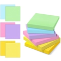 Square sticky notes set in six macaron colors featuring high adhesive strength for office use - Light Solid Color