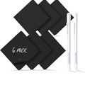 Set da 6 post-it neri quadrati con due penne gel bianche su sfondo bianco neutro - Nero (Include penna bianca)