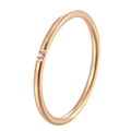Minimalist 18k gold plated titanium ring with a small square cubic zirconia inlay - Rose Gold Solitaire