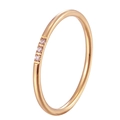 Minimalist 18k gold plated titanium ring featuring three small zircon stones on band - Rose Gold Triple Diamond