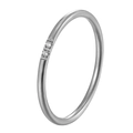Anillo minimalista de acero plateado con dos piedras de circonita brillante - US 5 / Plata Doble Diamante