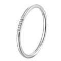 Anillo minimalista de plata con tres circonitas en un diseño elegante y delicado - US 7 / Plata Triple Diamante