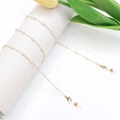 Exquisite gold chain eyewear lanyard featuring white pearls and secure lobster clasps - Pearl 8-Link Style 2