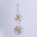 Rainbow crystal flower suncatcher with AB coating and silver chain hanging ornament - Bag Packaging / Phantom Purple