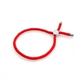 Verstellbares rotes geflochtenes Armband mit silbernem Schieber und Baummotiv - Rotes Milan Seil Armband Typ C