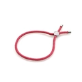 Verstellbares rosa geflochtenes Armband mit silbernem Schiebeverschluss und Krone - Bohnenpastenrosa Milan Seil Armband Typ C