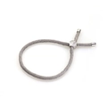 Adjustable grey woven cord bracelet with a silver sunburst sliding metal clasp - Grey Milan Rope Bracelet Type C