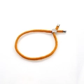Adjustable orange braided rope bracelet with a textured silver cylindrical slider clasp - Orange Milan Rope Bracelet Type C