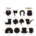 Set de 12 piezas de arte de rascar holográfico de San Patricio con tréboles y herraduras - Estilo San Patricio / Set de 12 Piezas