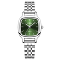 Orologio al quarzo in acciaio argento con quadrante verde scuro e cinturino in metallo - Cassa Argento Quadrante Verde Scuro Cinturino Argento