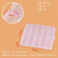 Transparent 10-compartment plastic storage box with secure snap lids for small crafts - H-Type Long 10-Compartment (16.5x13.5x1.5cm)