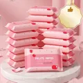 Portable 10-pack pink apple pattern baby wipes for gentle skin and daily cleaning - Apple English 10 PCS